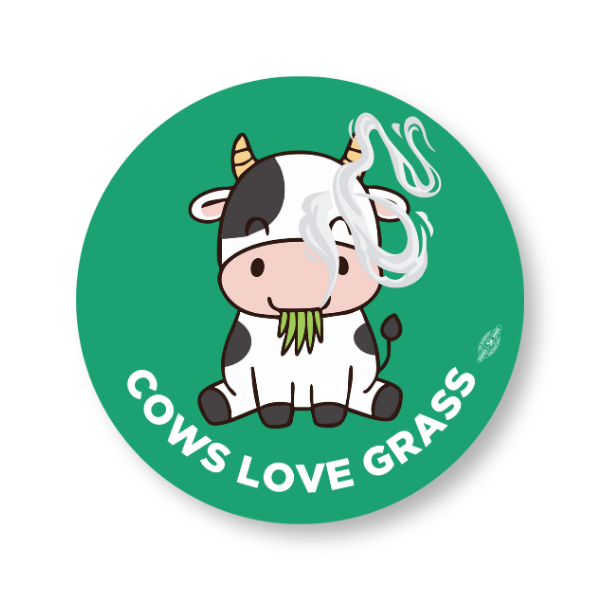 Cows Love Grass Round Sticker