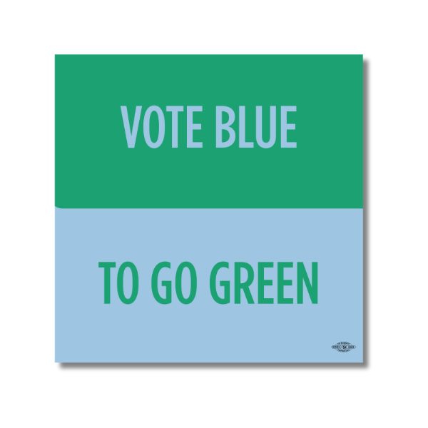 Vote Blue Go Green Sticker