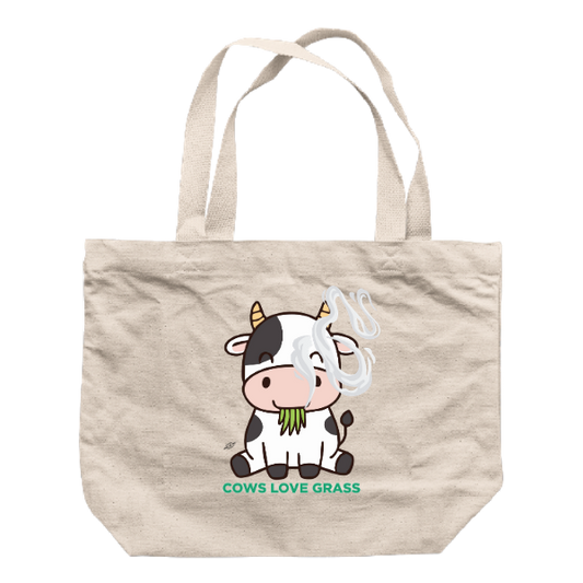 Cows Love Grass Wide Tote